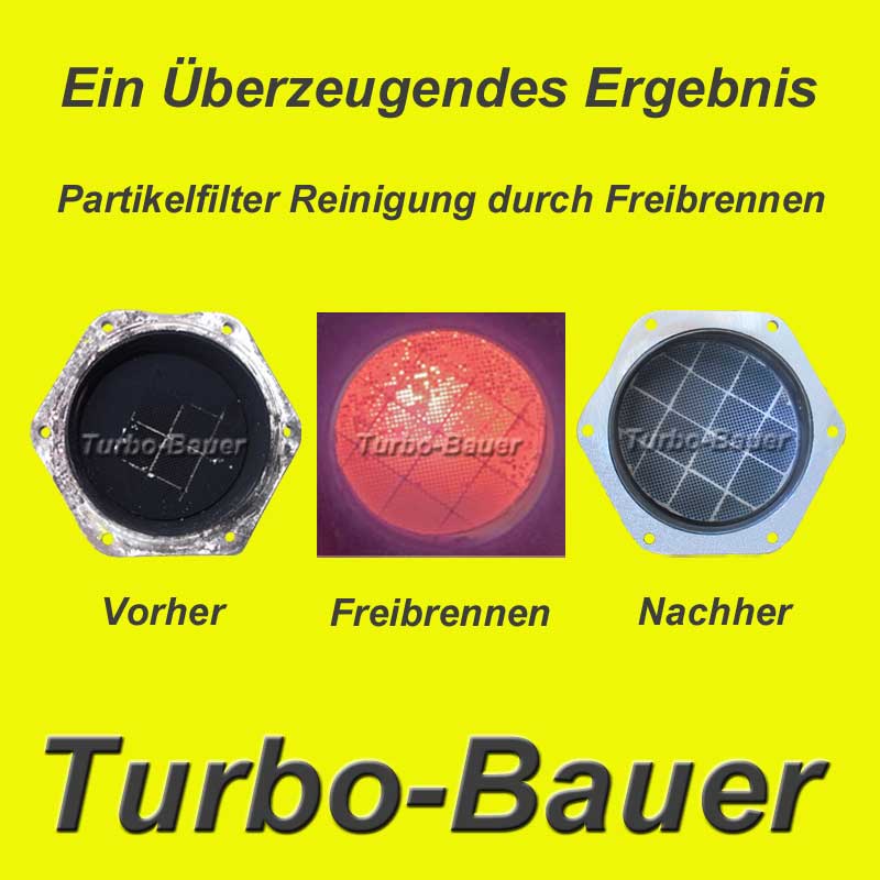 Partikelfilter Reinigung Heilbronn – Dieselpartikelfilter vor und nach dem Freibrennen